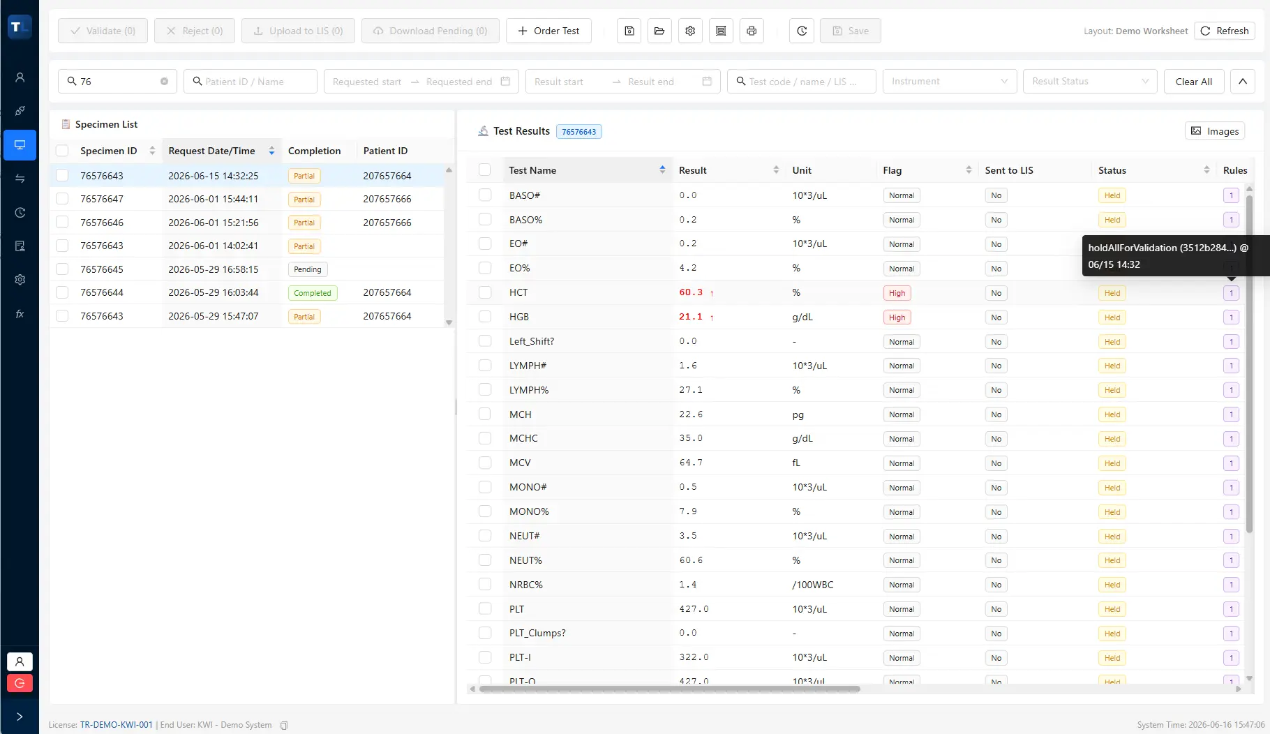 Detailed rule logic verification view
